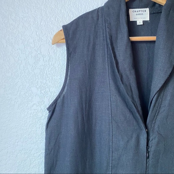 Chapter Goods 100% Linen Column Dress in Black Ink - Picture 4 of 9